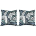 thumbnail image 3 of Gray and Teal Feather Elegant, Decorative Throw Pillow Cover (18"x18") Set of 2, 3 of 4