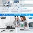 thumbnail image 6 of Cshidworld Wireless Charger, 3 in 1 Fast Wireless Charging Station Compatible with iPhone 16/15/14/13/12/11 Pro Max/XS, Apple Watch 10/9/8/7/6/5/4, AirPods 4/3/2, Samsung Galaxy(with Adapter), 6 of 9