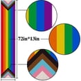 thumbnail image 4 of Rainbow Table Runner Rustic June Pride Month LGBTQ+ Party Decoration Linen Farmhouse Home Dining Room Kitchen Table Decor (13.8" x 71"), 4 of 5