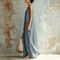 thumbnail image 5 of YuXingFu Womens Cotton Summer Dresses Casual Maxi V-Neck Plus Size Womens Dress Sleeveless with Pocket Long Casual Summer White XL, 5 of 9