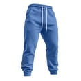thumbnail image 6 of Resicozy Joggers for Men with Pockets Fleece Casual Sweatpants Fashion Solid Drawstring Elastic Waist Athletic Pants Blue 3XL, 6 of 7