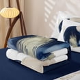 thumbnail image 6 of Homewish Bohemian Geometric Zipper Full Size Comforter Sets with Fitted Sheet and 2 Pillowcases,Navy Abstract Gradient Zipper Bedding Set,Navy Blue Reversible,4pcs, 6 of 8