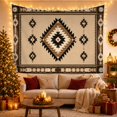 thumbnail image 3 of Geometric Diamond in Cream Field, Peaceful Boho for Southwestern Decor Lovers, Rustic Wall Art, Housewarming Gift Tapestry Wall Hanging for Bedroom and Living Room, 3 of 7