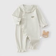 thumbnail image 2 of CAUYDY 3 6 9 12 18 24 Months Baby Girls Sleepers Newborn Clothes Fall Winter Preemie Long Sleeve Romper Infant Girl Cute Pajamas Toddler Bodysuit Sizes 6-9 Months,Light Gray, 2 of 4