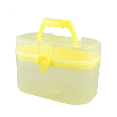 Unique Bargains Removable Blocks Yellow Plastic Electronic Component Storage Box Case