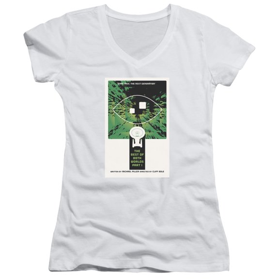 Star Trek Tng Season 3 Episode 26 Junior Women's V-Neck T-Shirt White