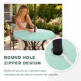 thumbnail image 5 of Round Outdoor Tablecloth with Umbrella Hole and Zipper, Ombre Green White Fitted Table Cover with Elastic Edge for 45-54 Inch, Modern Painting Waterproof Patio Tablecoths for Picnic, 5 of 9