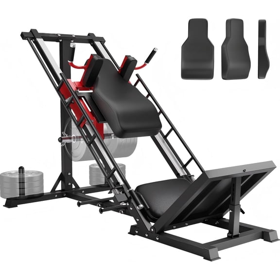 MITONOS Leg Press Hack Squat Machine Combo, 3 in 1 Adjustable Leg Press Machine for Home Gym, Smooth Leg Exercise Machine, Hack Squat Machine for Full Lower Body Workout with Weight Storage Posts L2