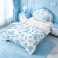 thumbnail image 2 of meiyoeat Blue Ribbon Bow Twin Comforter Sets,Cute Cow Print Bedding Set For Girl,Reversible,2-Piece,1 Comforter and 1 Pillowcase, 2 of 7