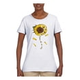 thumbnail image 2 of You Are My Sunshine Skull And Sunflower Inspirational/Christian Womens Graphic T-Shirt, White, Small, 2 of 3