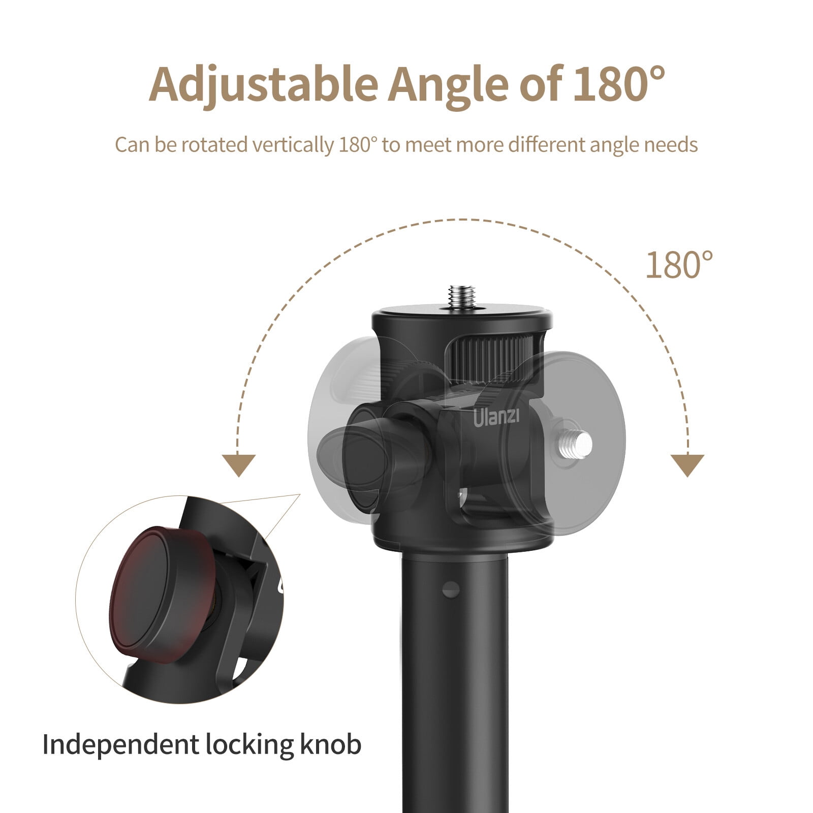 Ulanzi MT-79 Extendable Tripod Light Stand with 1/4" Screw, Adjustable 180° Aluminum Tripod for DSLR Cameras, Smartphones, Action Cameras, and LED Fill Lights, Portable 39–207cm Stand