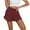 Wine, variant on Yghzkop Women's Cotton and Linen Casual Pants with Ruffles Elastic Waist Drawstring Shorts