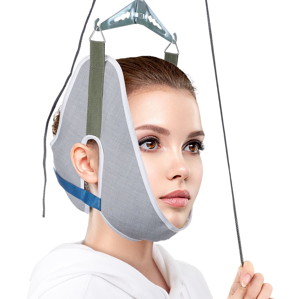 Flaremore Over-the-Door Cervical Neck Traction Device and Posture Corrector, Adjustable Head and Shoulder Stretcher for Discomfort Relief, Green