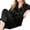 Black, variant on 2 Pcs/Set Pajamas Suit Imitation Silk Single-breasted Cardigan Oversized Turn-down Collar Nighty Suit for Home