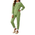 thumbnail image 2 of Lovzfmll Loungewear Set for Boys & Girls, Colorblock Ribbed Top & Joggers, Soft Home Wear for Little Girls, 9-10 Years, 2 of 9