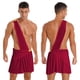 thumbnail image 3 of Túnica de Toga romana del antiguo dios griego para hombre, disfraz de gladiador griego, disfraz de Cosplay con correa para un hombro, falda escocesa con volantes, ropa para discoteca, 3 of 5