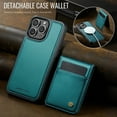 thumbnail image 4 of ELEHOLD Luxury PU Leather Magnetic Case For iPhone 15 Detachable Back Wallet Stand Function Card Case, Mag Safe Compatible, RFID Blocking Technology Shockproof Cover - Blue, 4 of 11