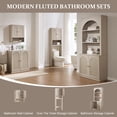 thumbnail image 7 of Aitjunz Over the Toilet Storage Cabinet, Modern Bathroom Organizer with 2 Fluted Doors, Adjustable Shelf and Open Storage Shelf, Freestanding Space Saver Cabinet for Small Bathroom, 7 of 7