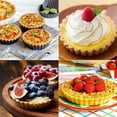 thumbnail image 4 of Mduoduo 6 Pcs Non Stick 4 Inch Quiche Pans Removable Bottom Mini Tart Pans Set Tart tins Cases,Miniature Molds for Pies Cheese Cakes,Black, 4 of 13