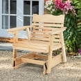 thumbnail image 1 of Costway Patio Outdoor Wood Slat Rocking Chair Porch Rocker Curved Seat 330 Lbs Natural, 1 of 9