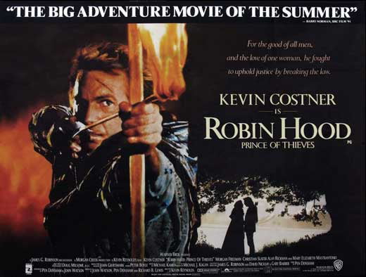 Robin Hood Prince of Thieves Kevin Costner Great Original Movie Photo Print Ad! 