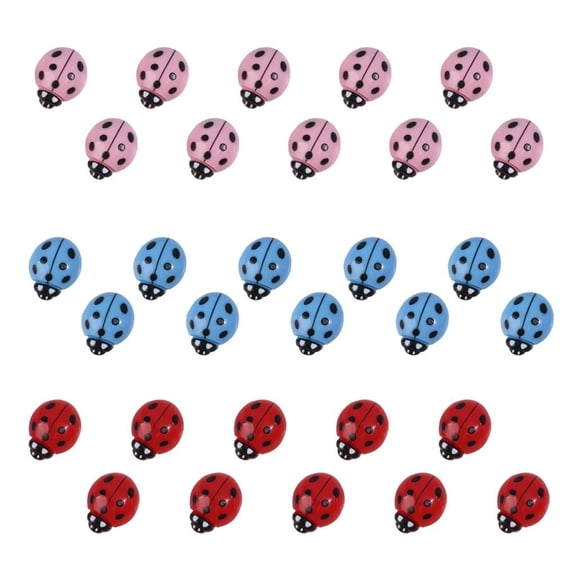 30Pcs Multicolor Ladybuged Hair Clip Sturdy Resin Alloy Clip for Women Party School Decoration