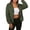 Green, variant on Womens Cropped Sherpa Fleece Jacket Long Sleeve Fall Winter Daily Street Wear Teddy Coat with Side Pockets