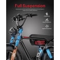 thumbnail image 5 of Electric Bike for Adults, Peak 1500W 28 MPH Fat Tire All-Terrain Electric Motorcycle, Full Suspension Mountain Electric Dirt Bike for Men/ Women Black & Red, 5 of 9