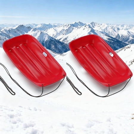 Red Ice Sled 2Pack 36 Inch Glide Sleds with Diamond-Polished Bottoms and Pull Cords