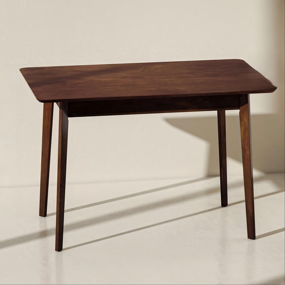 ALPULON 47.2" Rectangle Dining Table, 4 Person Modern Kitchen Table for Dining Room, with Rubber Wood Frame, Walnut