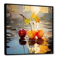 thumbnail image 2 of Designart "Autumnal Cherry Glass in Red" Floral Framed Wall Art - Red Cherry Living Room Framed Canvas Art, 2 of 6