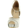 thumbnail image 3 of Bella Marie Womens Helena-20 Ankle Strap Platform Peep Toe Glitter Party Dress Heels, 3 of 4