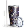 thumbnail image 2 of 30oz Colorful Halloween Pattern Tumblers Stainless Steel Tumbler with Lid and Straw,Vacuum Insulated Double Wall Travel Tumbler Cups Mug with Cleaning Brush for Coffee,Tea, 2 of 7