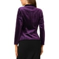 thumbnail image 3 of BLAZER DE VELVET CHIC PARA MUJER INSPIRADOR COLOR SÓLIDO CON SOLAPA Y UN BOTÓN CHAQUETA DE TRAJE PARA TRABAJAR 3XL VIOLETA, 3 of 6