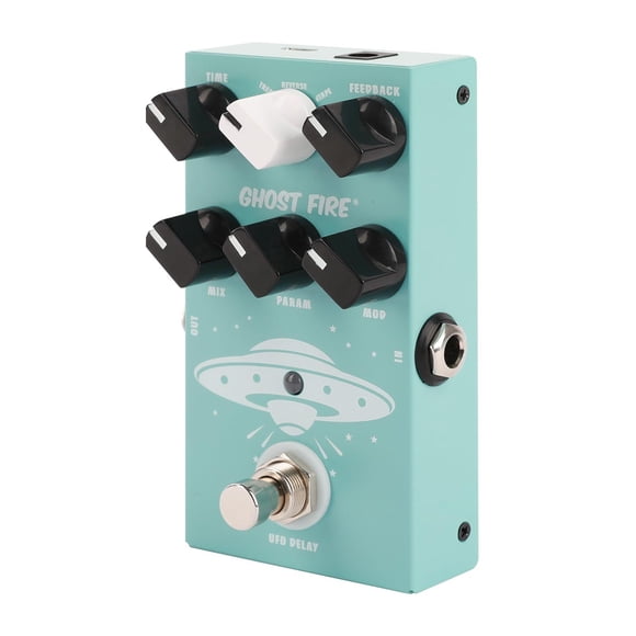 GHOSTFIRE Pedal de retardo de guitarra para tableros de pedales, 9 efectos de retardo diferentes par