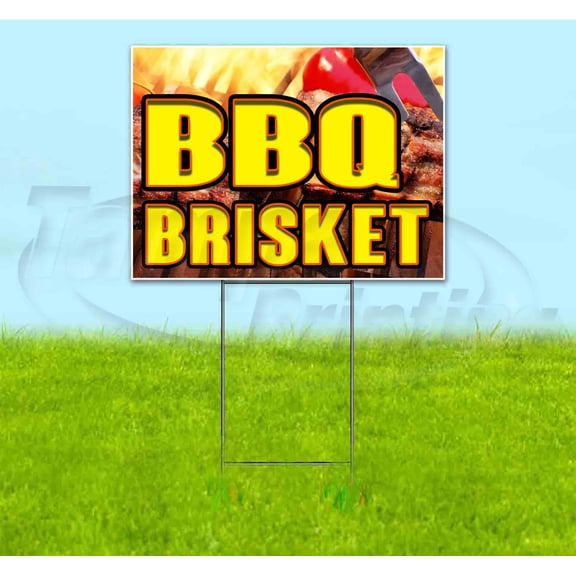 BBQ Brisket (18" x 24") Yard Sign, Includes Metal Step Stake