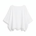 thumbnail image 3 of Hurxie Womens Oversized Tshirts 3/4 Sleeve Drop Shoulder Tops Summer Casual Loose Fit Basic Tee Shirts White,S, 3 of 4