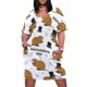 thumbnail image 1 of Vestido largo holgado con bolsillos para mujer ropa de fiesta estilo coreano patrón del Día de la Marmota, 1 of 6