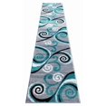 thumbnail image 1 of Masada Rugs, Stephanie Collection Area Rug Modern Contemporary Design 1100 Turquoise Grey White Black (2 Feet 4 Inch X 11 Feet) Runner, 1 of 4