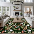 thumbnail image 4 of Mushroom Frog Large Area Rugs for Bedroom Living Room, Soft Non Slip Carpet Bedside Rug, Coffee Bread Dark Green Background Rectangular Floor Cover Kitchen Accent Rug 5'x8' for Dining Room/Office, 4 of 9