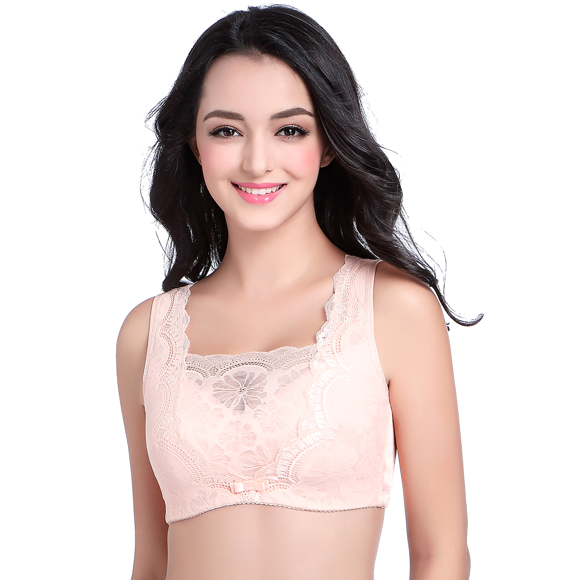 BIMEI Soutien-Gorge de Mastectomie avec Poches pour Prothèse Mammaire, Soutien-Gorge Sans Armatures à Couvrance Totale pour Femme, Usage Quotidien 8718, Rose, 42B