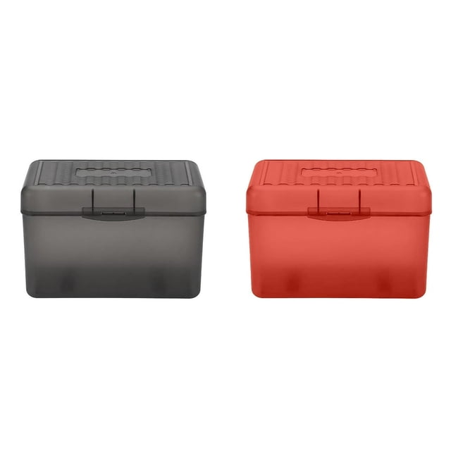 LEEYNEER Index Card Holder Index Card Box Notecard Box Flash Card Holder Index Organizer 2PC