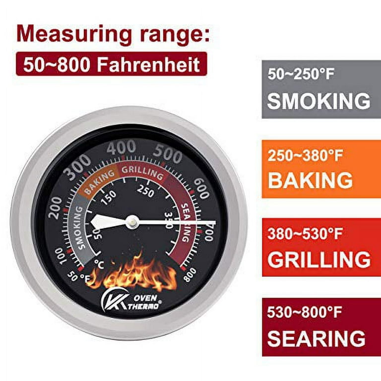 2 Outdoor BBQ Smoking Thermometer Temp Gauge Charcoal Grill Smoker  Temperature