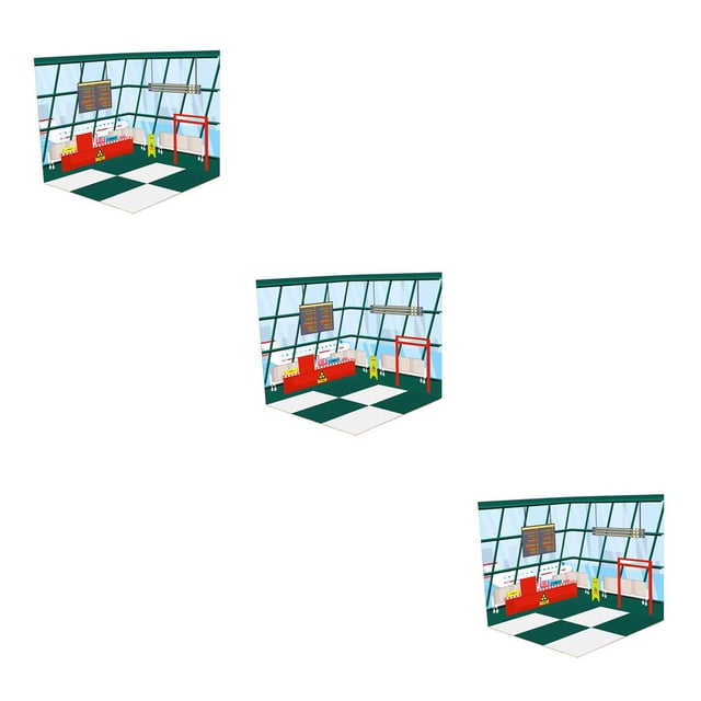 relayinert 112 Scale Backdrop Layout Storage Background for Action Figures Durable and Practical Style B 3PCS