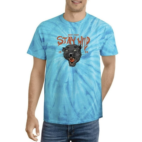 Stay Wild Roar Panther Art Tie Dye Cyclone Men -Image by Shutterstock, Male Large