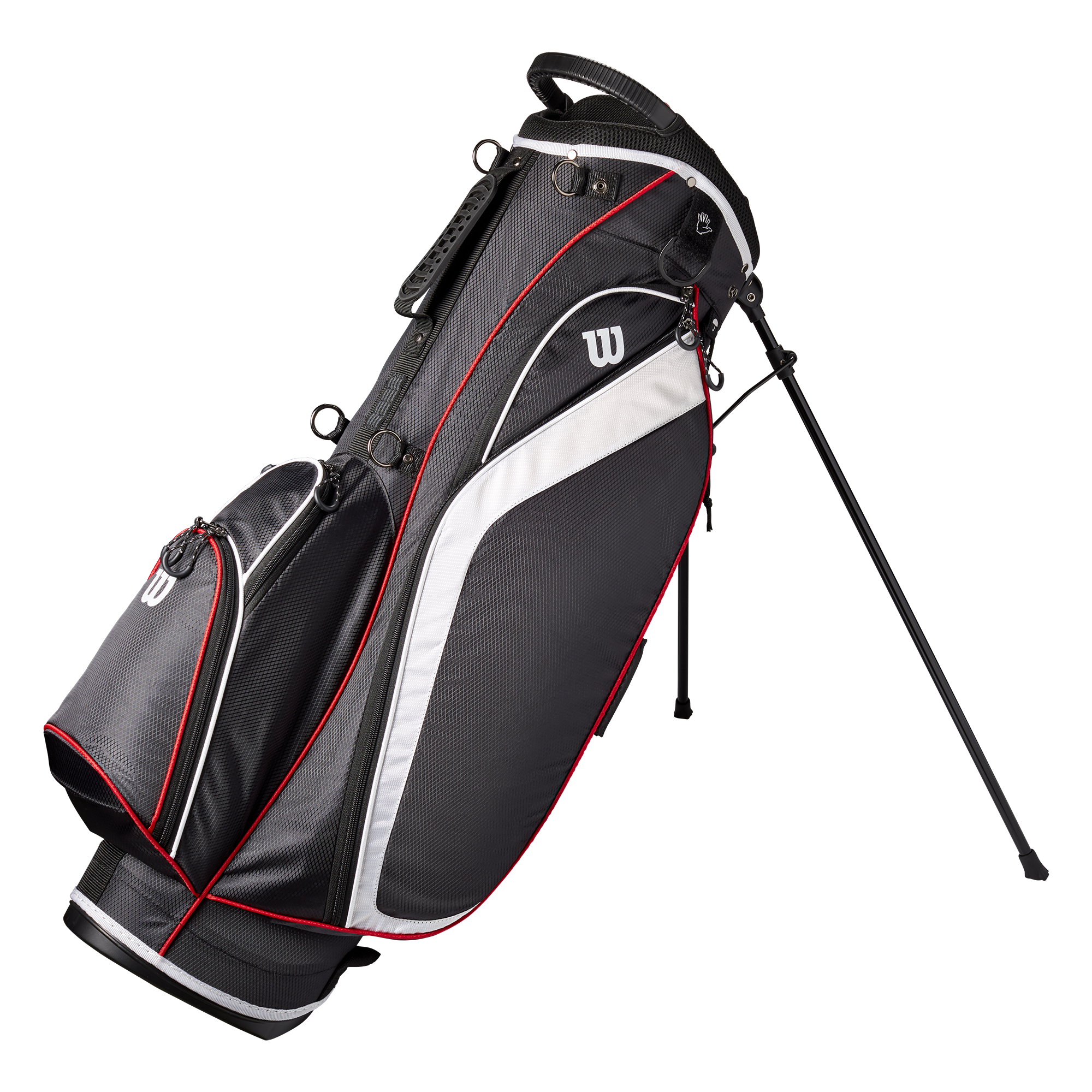 Wilson Stand Golf Bag, 6 Way Divider, Black/White/Red - image 2 of 6