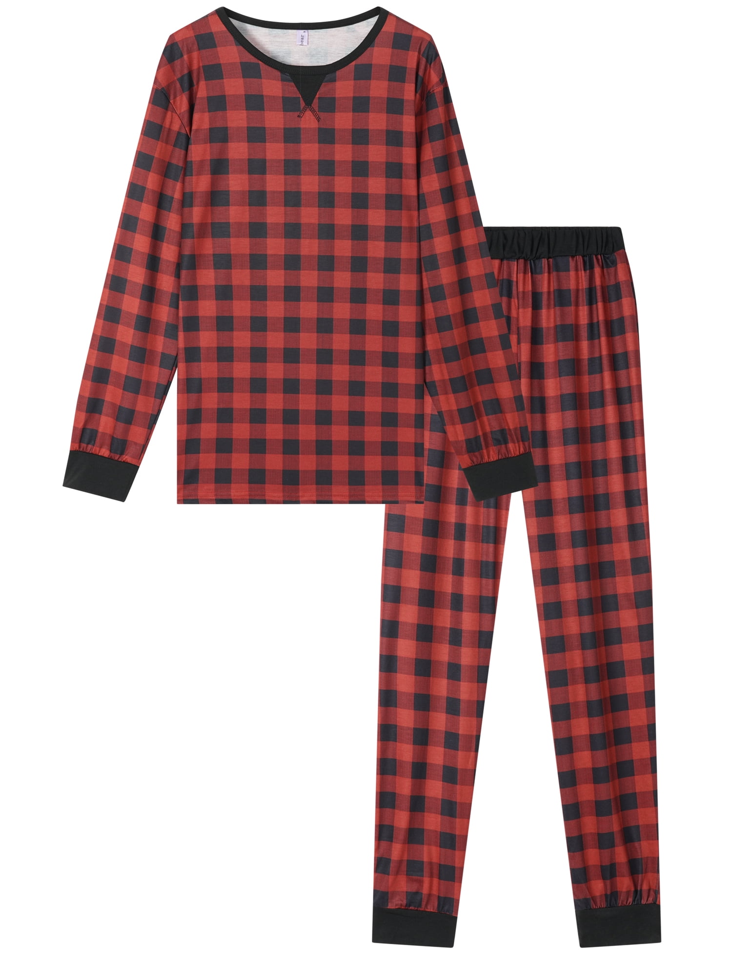 DARING DIVA Men's Christmas Family Plaid Print Pajama Sets S Red