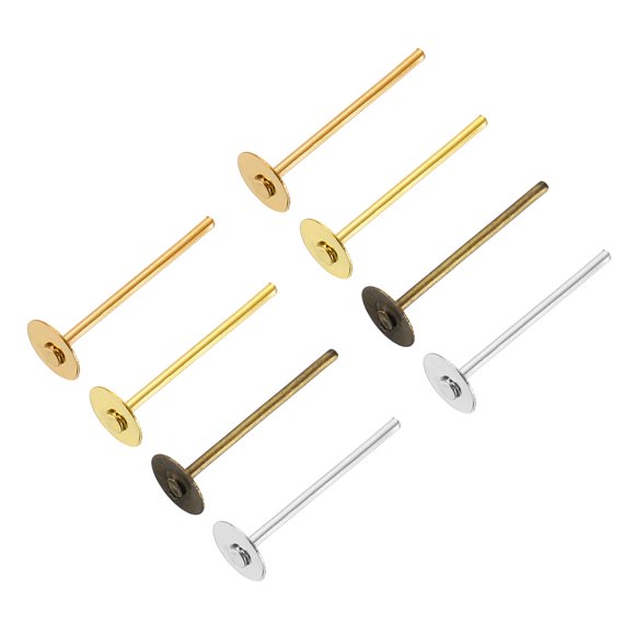 200Pack Earring Posts, 4mm/0.2inch Stainless Steel Earring Studs, Mix Colors