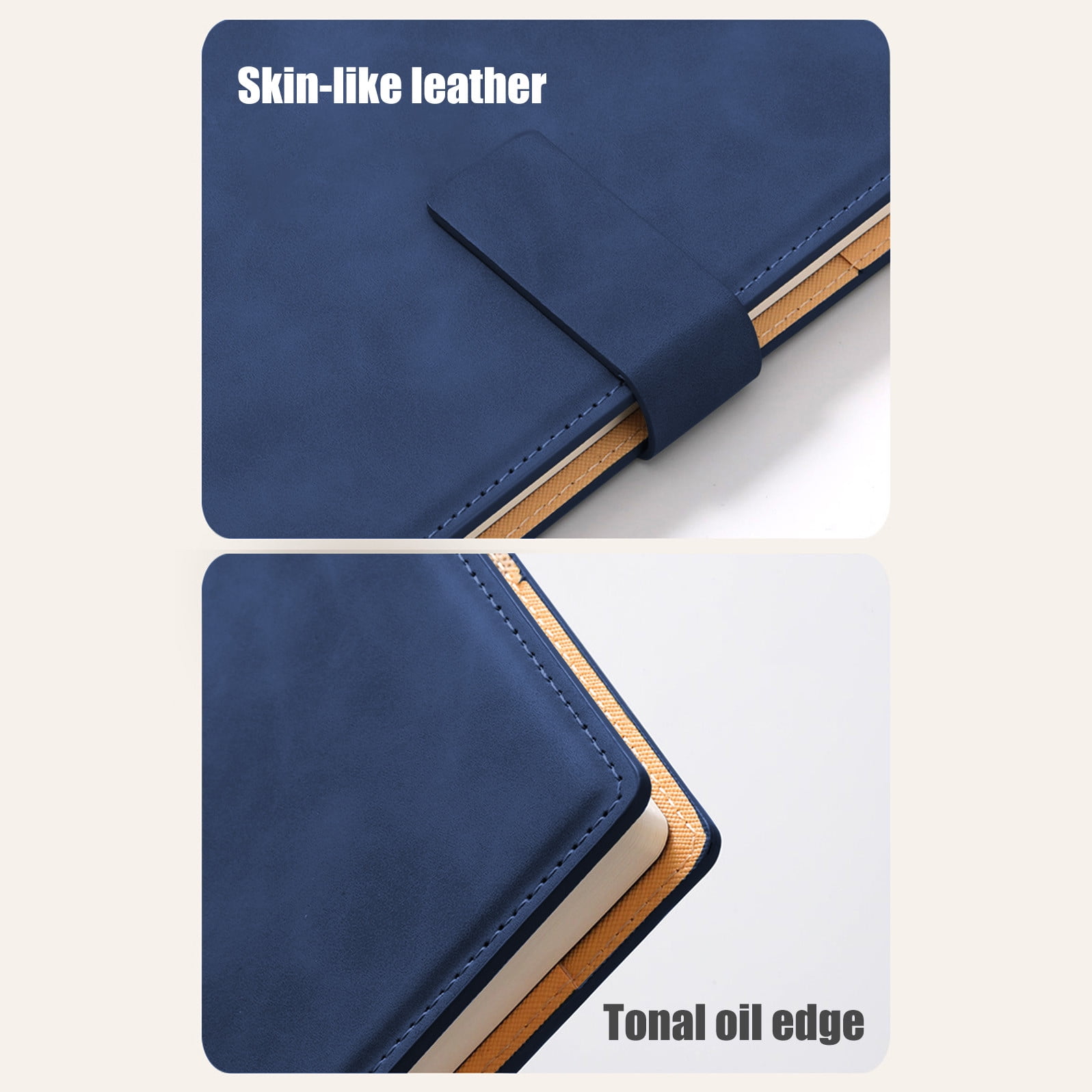 2Pcs Magnetic Closure Notebook, 8.54x5.8 In, A5 Thickened Cover, for Office, Business, Conference, Meeting Notes