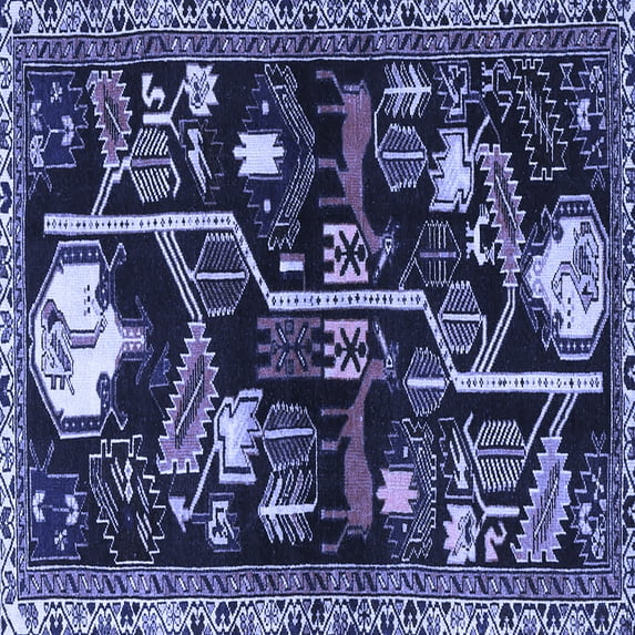 Ahgly Company Indoor Square Animal Blue Traditional Area Rugs, 7' Square